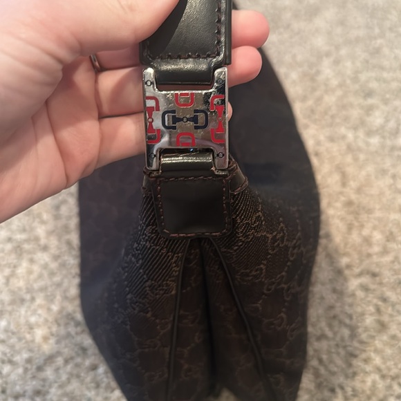 GUCCI GG MONOGRAMED brown canvas shoulder bag. Comes with dust bag - Picture 7 of 12